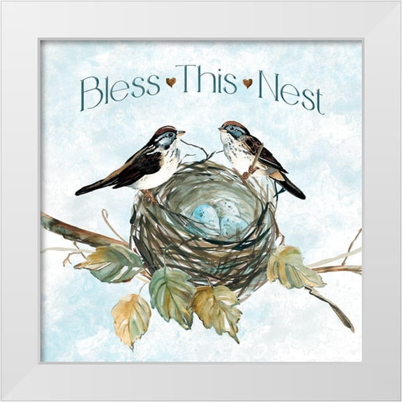 Robinson, Carol 26x26 White Modern Wood Framed Museum Art Print Titled - Bless Nest