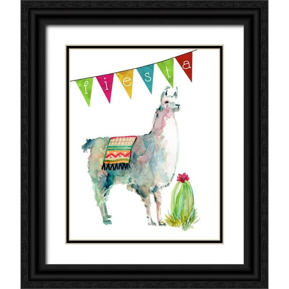 Robinson, Carol 26x32 Black Ornate Wood Framed with Double Matting Museum Art Print Titled - Fiesta Llama I