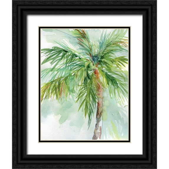 Robinson, Carol 26x32 Black Ornate Wood Framed with Double Matting Museum Art Print Titled - Palm Breezes II