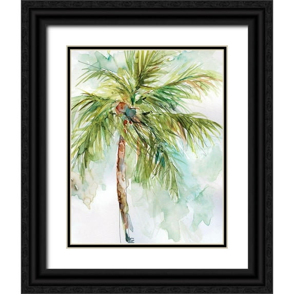 Robinson, Carol 26x32 Black Ornate Wood Framed with Double Matting Museum Art Print Titled - Palm Breezes I