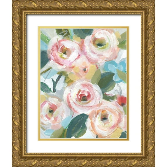 Robinson, Carol 26x32 Gold Ornate Wood Framed with Double Matting Museum Art Print Titled - Daring Blooms
