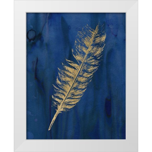 Robinson, Carol 26x32 White Modern Wood Framed Museum Art Print Titled - Golden Feather I
