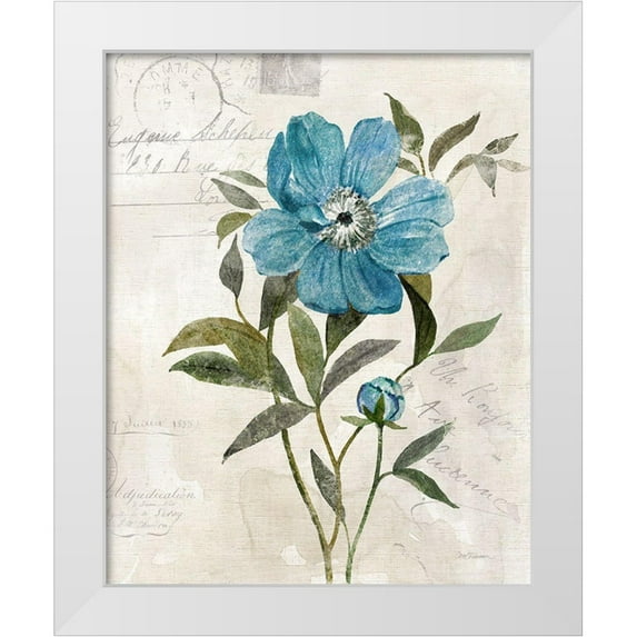 Robinson, Carol 26x32 White Modern Wood Framed Museum Art Print Titled - Linen Peony