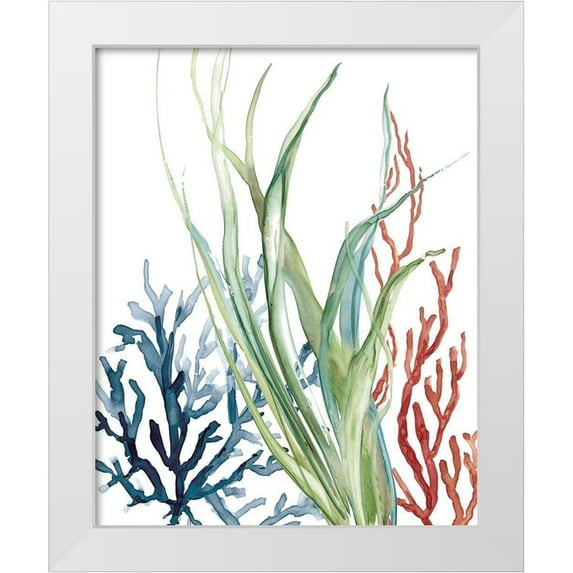 Robinson, Carol 26x32 White Modern Wood Framed Museum Art Print Titled - Ocean Garden II