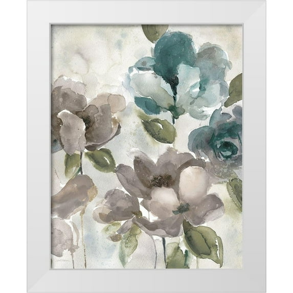 Robinson, Carol 26x32 White Modern Wood Framed Museum Art Print Titled - Topaz Garden II