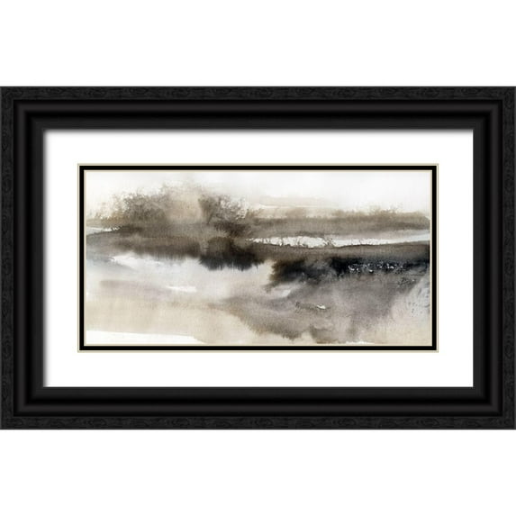 Robinson, Carol 32x18 Black Ornate Wood Framed with Double Matting Museum Art Print Titled - Serenity Lake