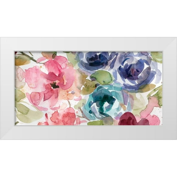 Robinson, Carol 32x18 White Modern Wood Framed Museum Art Print Titled - Garden Palette II