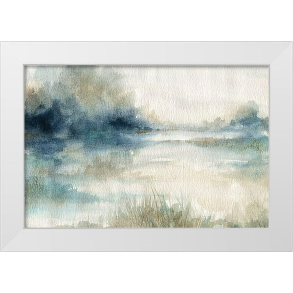 Robinson, Carol 32x23 White Modern Wood Framed Museum Art Print Titled - Still Evening Waters II