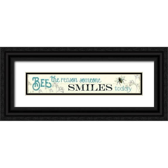 Robinson, Carol 32x9 Black Ornate Wood Framed with Double Matting Museum Art Print Titled - Bee The Reason