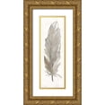 thumbnail image 1 of Robinson, Carol 9x18 Gold Ornate Wood Framed with Double Matting Museum Art Print Titled - Neutral Feathers III, 1 of 4