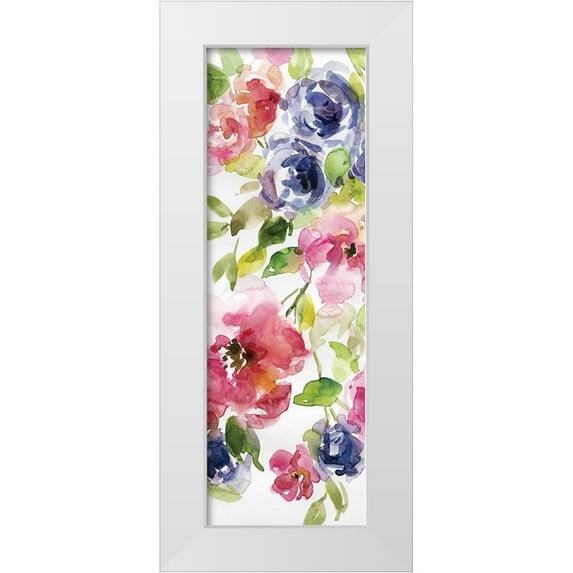 Robinson, Carol 9x18 White Modern Wood Framed Museum Art Print Titled - Watercolor Cascade I