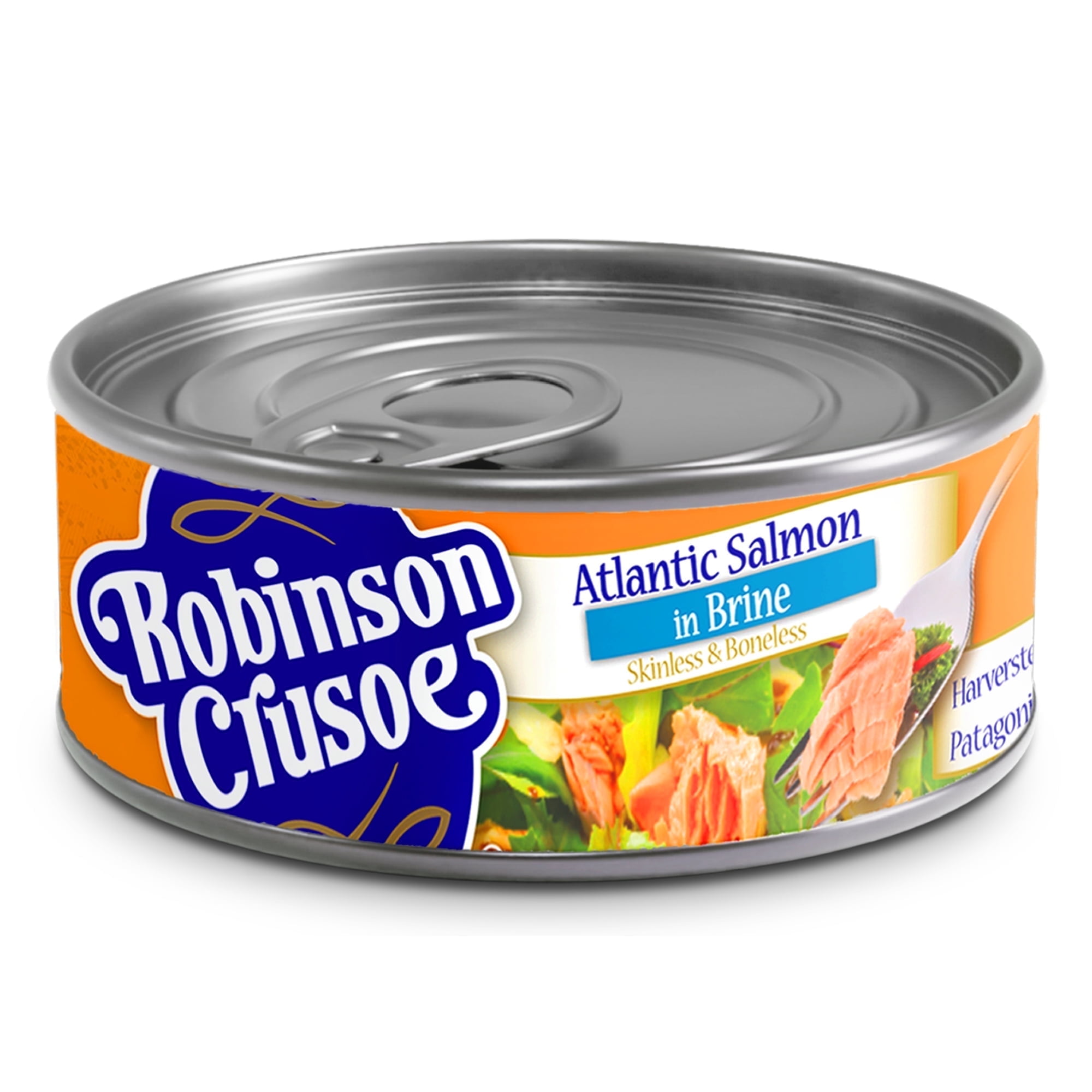 Robinson Crusoe Patagonia Canned Salmon, Boneless Skinless Atlantic Salmon in Brine, 6 oz