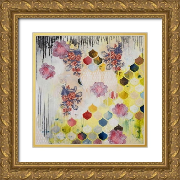 Robinson, Heather 15x15 Gold Ornate Wood Framed with Double Matting Museum Art Print Titled - Antique Sentiments