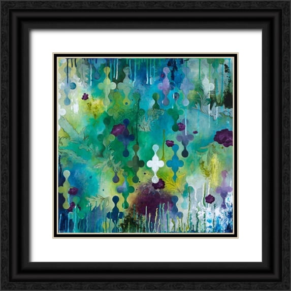Robinson, Heather Noel 15x15 Black Ornate Wood Framed with Double Matting Museum Art Print Titled - Seafoam Storm Two