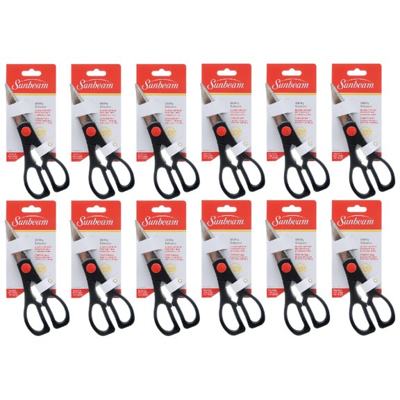 Robinson Sunbeam Utility Scissors Black, 12 Pack