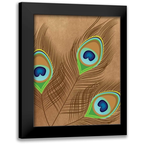 Robinson, Tamara 12x14 Black Modern Framed Museum Art Print Titled - Peacock Feather II