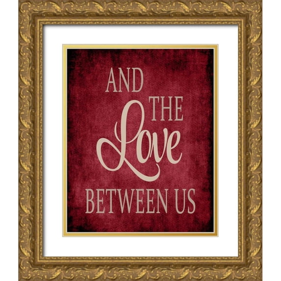 Robinson, Tamara 12x14 Gold Ornate Wood Framed with Double Matting Museum Art Print Titled - The Love Between Us - Red