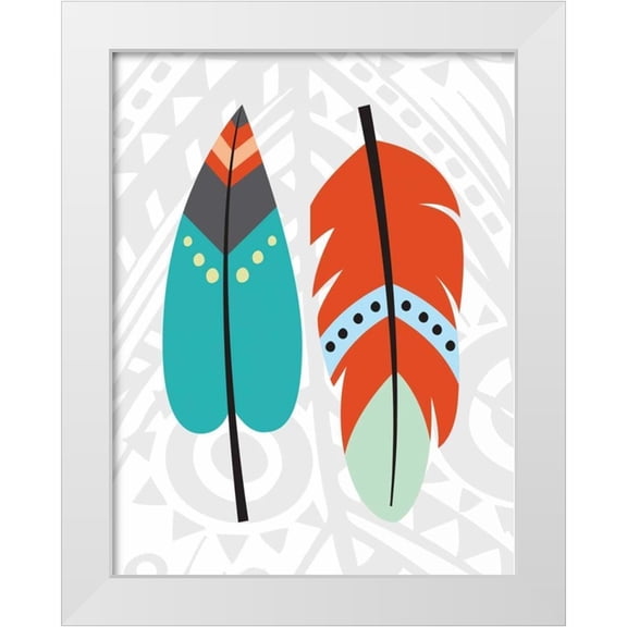 Robinson, Tamara 12x14 White Modern Wood Framed Museum Art Print Titled - Tribal Feather