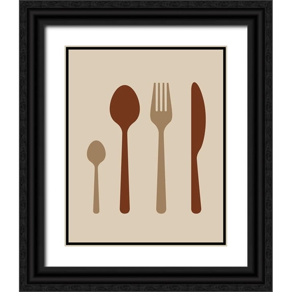 Robinson, Tamara 15x18 Black Ornate Wood Framed with Double Matting Museum Art Print Titled - Dining Utensils