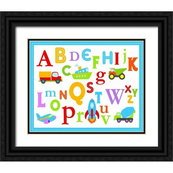 Robinson, Tamara 24x20 Black Ornate Wood Framed with Double Matting Museum Art Print Titled - Transportation ABCs