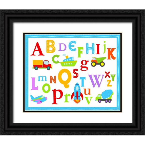 Robinson, Tamara 24x20 Black Ornate Wood Framed with Double Matting Museum Art Print Titled - Transportation ABCs