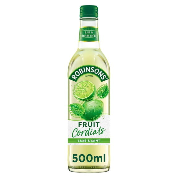 Robinsons Crushed Lime & Mint Fruit Cordial 500ml, Imported from Britain