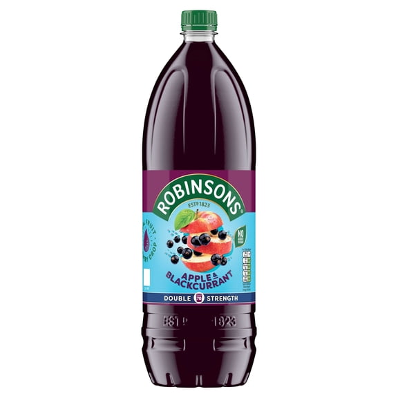 Robinsons Double Strength Apple & Blackcurrant Squash 1.75L, Imported from Britain