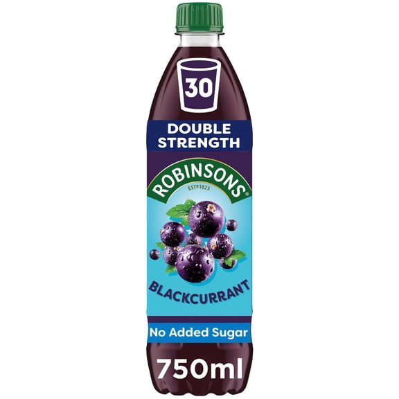 Robinsons Double Strength No Added Sugar Squash - Blackcurrant 750ml, Imported from Britain