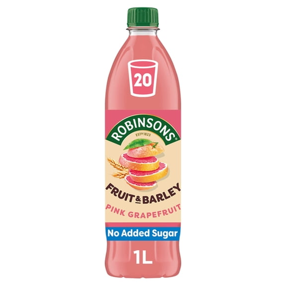 Robinsons Fruit & Barley with Vitamins Pink Grapefruit Squash 1L, Imported from Britain