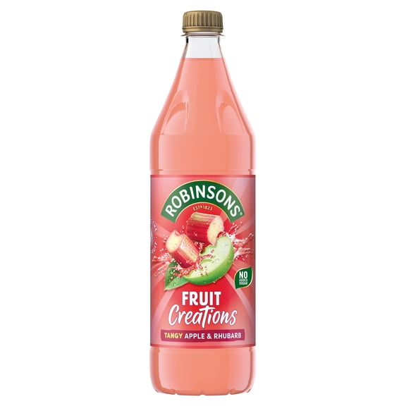 Robinsons Fruit Creations Apple & Rhubarb Squash 1L, Imported from Britain