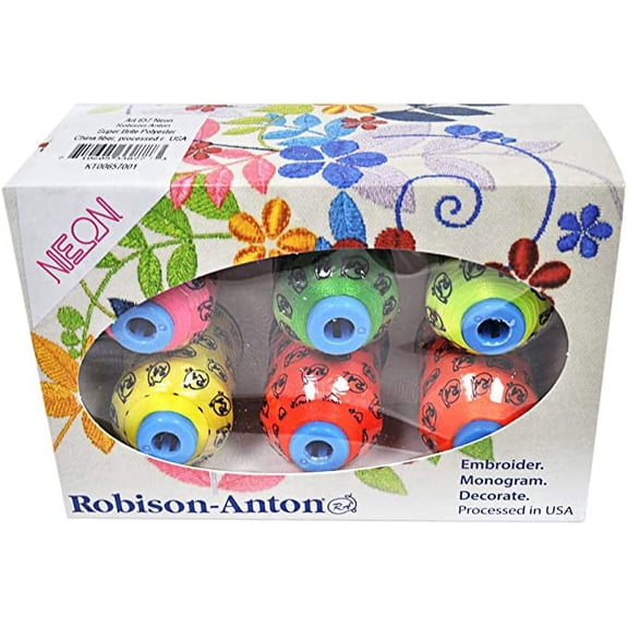 Robison-Anton Polyester Mini King 6 Spool Gift Pack, Neon