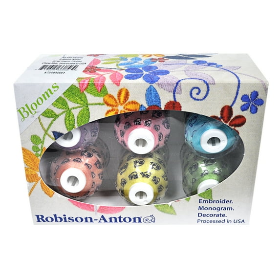 Robison-Anton Rayon Mini King 6 Spool Gift Pack - Blooms