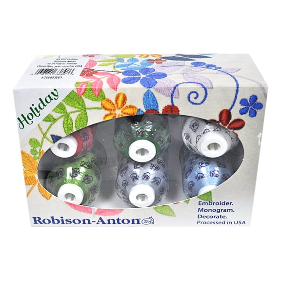Robison-Anton Rayon Mini King 6 Spool Gift Pack - Holiday