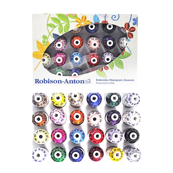 Robison Anton Top 24 Super Strength Rayon Embroidery Thread Set