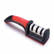 Robit 3 Stage Knife Sharpener, Non Slip Base, Ceramic & Diamond Rod Sharpening Tool for Kitchen Knives and Scissors