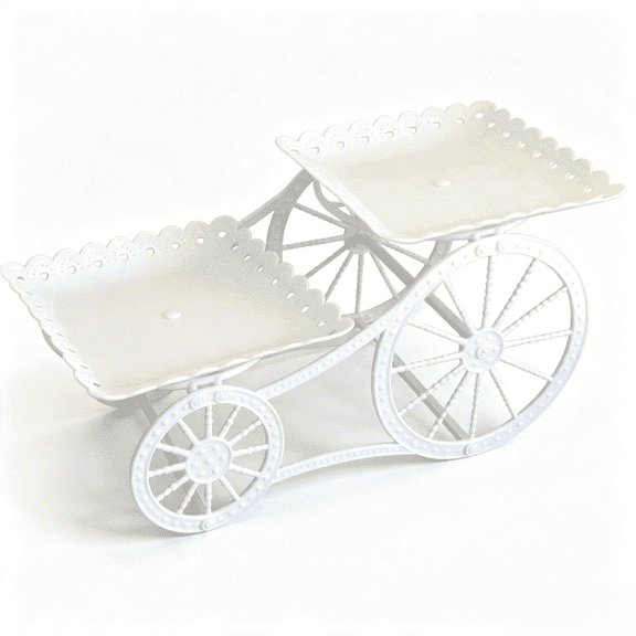Robit 2Tiers Plastic Cupcake Stand, Dessert Display Tower for Cake Fruit Candy Bread, Reusable Elegant Tableware for Wedding Birthday Baby Shower Tea Party Decorations