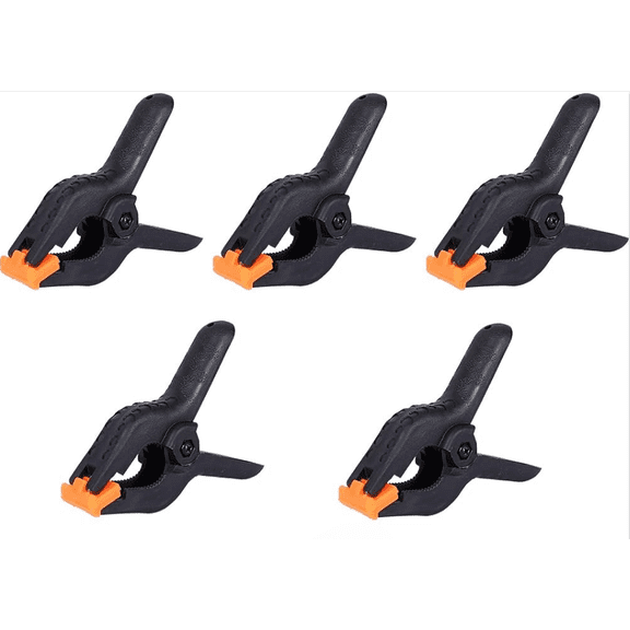 Robit 5 Pack Heavy Duty Spring Clamps, Plastic Clips for Photography Studio, Woodworking, Crafts & DIY, Black