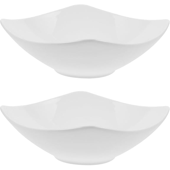 Robit Plastic Serving Bowls, Set of 2, 6.7" Household Soup & Snack Containers for Parties, Buffet, Chips
