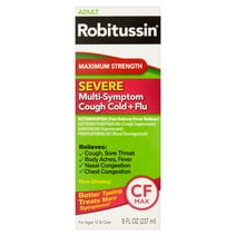 Robitussin Adult Max Strength Severe Cough Cold and Flu Medicine, 8 Fl Oz