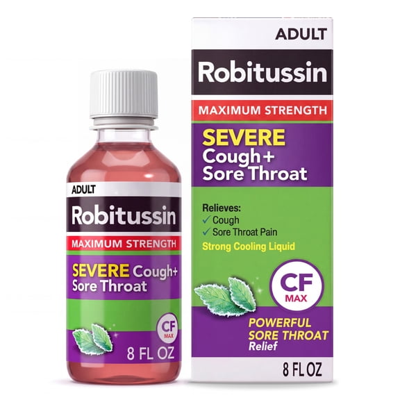 Robitussin CF Maximum Strength, Severe Multi-Symptom Cough, Cold, and Flu Relief Medicine, Adult Formula, 8 Fl Oz