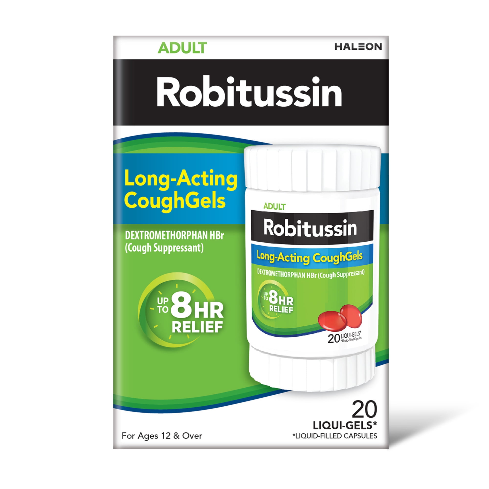 Robitussin Adult Cough and Cold Liqui-Gels, 20 Count