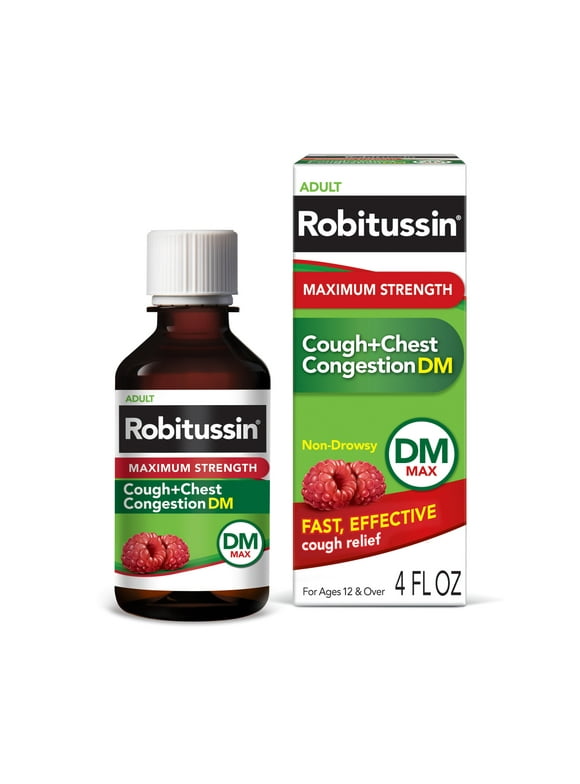 Robitussin Max Strength Cough Congestion DM and Cold Medicine, 4 Fl Oz