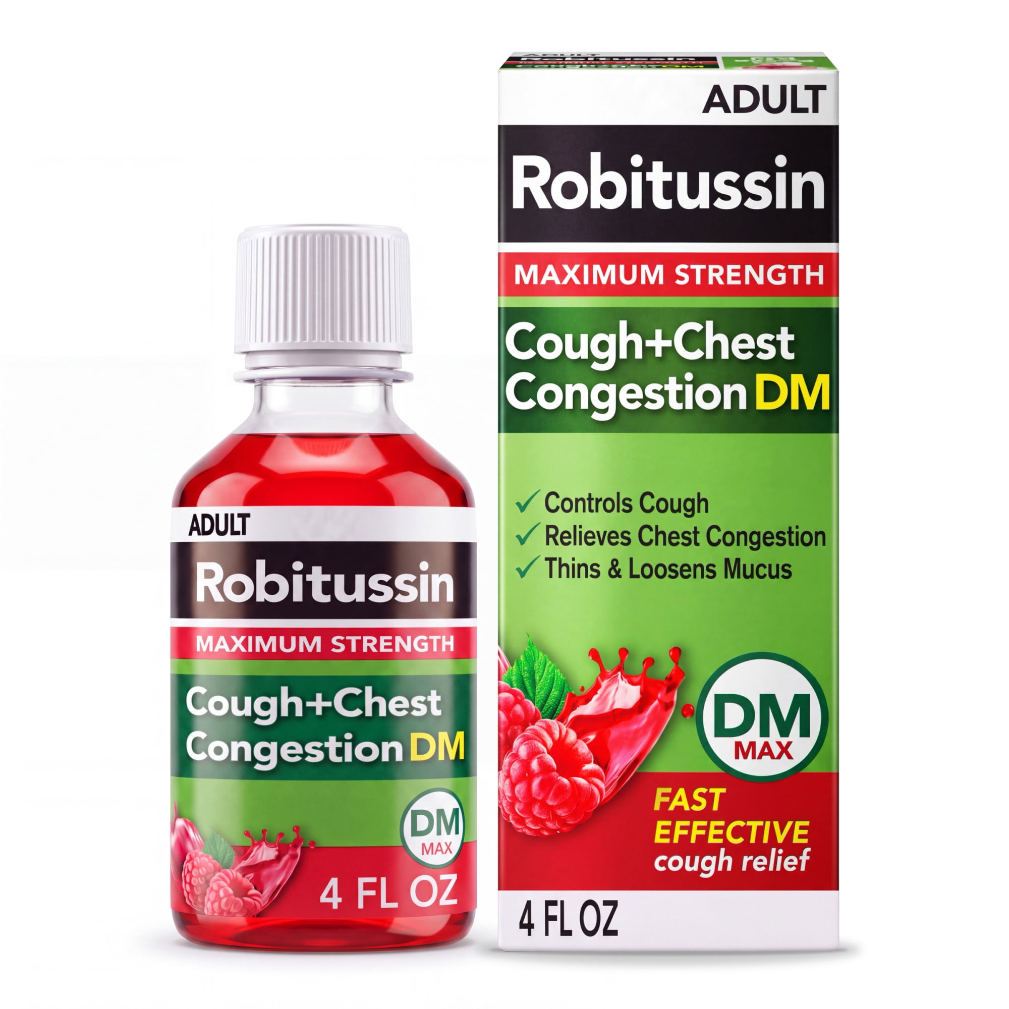 Robitussin Max Strength Cough Congestion DM and Cold Medicine, 4 Fl Oz
