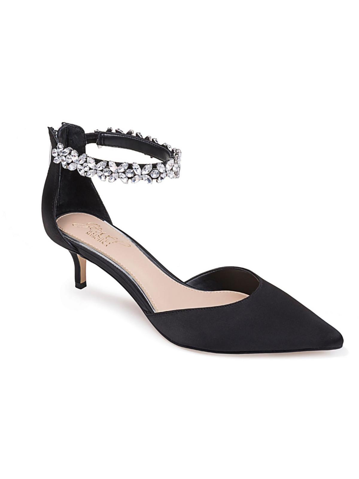 Jewel Badgley Mischka Womens Robles Metallic Evening Kitten Heels