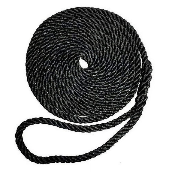 Robline Premium Nylon 3 Strand Dock Line - 5/8" x 25' - Black