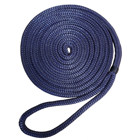 Robline Premium Nylon Double Braid Dock Line - 5/8" x 35' - Navy Blue