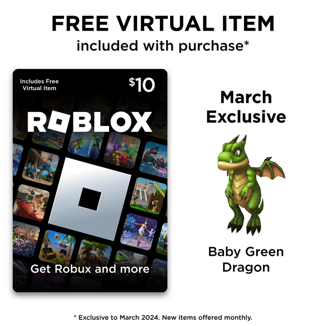 Roblox 10 Gift Card [Digital] + Exclusive Virtual Item