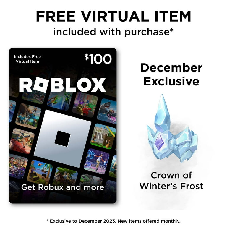 Roblox $100 Physical Gift Card [Includes Free Virtual Item] Roblox