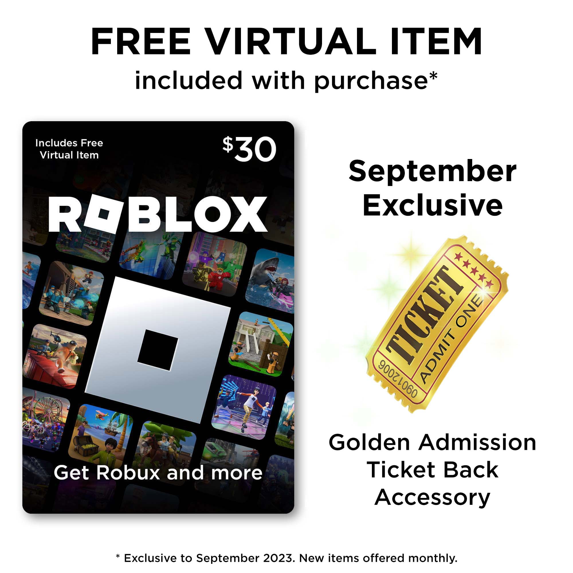 Roblox $30 Digital Gift Card [Includes Exclusive Virtual Item] - [Digital]  - Walmart.Com