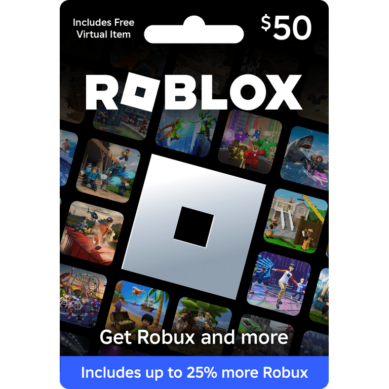 Roblox $50 Gift Card [Physical] + Exclusive Virtual Item - Walmart.com